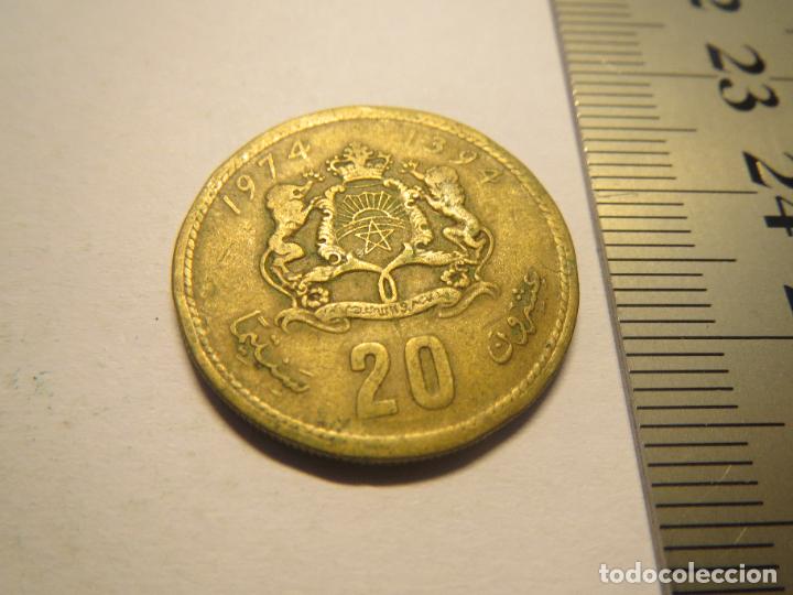 Monedas antiguas de &Aacute;frica: MONEDA 20 CENTIMOS DE DIRHAM 1987 1407 CENTIMES (2) - Foto 1