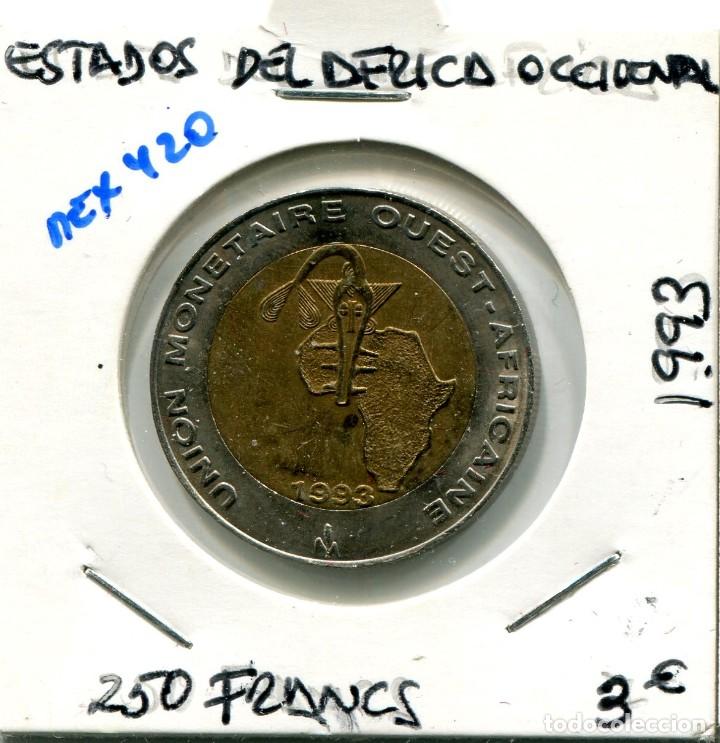 Monete antiche di Africa: 250 FRANCOS A&Ntilde;O 1993 ESTADOS DEL AFRICA OCCIDENTAL ( MEX420 )