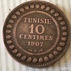 Monedas antiguas de África: MONEDA 10 CÉNTIMES. TUNISIE. AÑO 1907