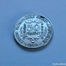 Monedas antiguas de África: MONEDA DE 50 FRANCOS DE AFRICA OCCIDENTAL AÑO 1980 EBC. Lote 304121988