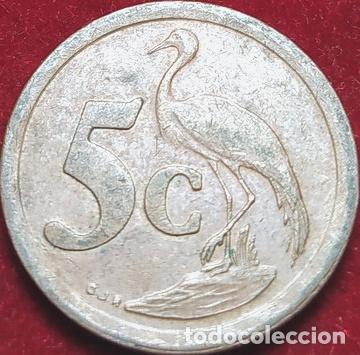 Monnaies anciennes d'Afrique: moneda 5 centavos sudafrica 1993
