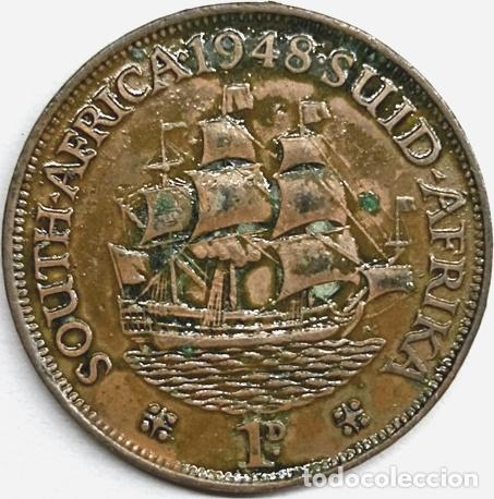 Old Coins of Africa: moneda 1 penique sudafrica 1948 punto tras la fecha