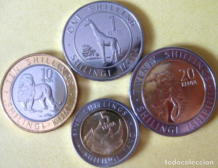 Monedas antiguas de &Aacute;frica: Kenia, Set de 4 monedas 2018 ''Fauna'': 1, 5, 10 y 20 Shilling./ Sin Circular./ (Ver Fotos).