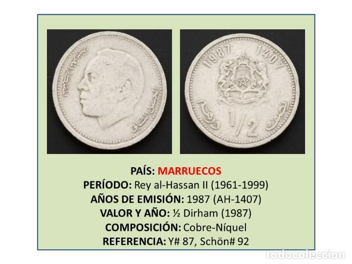 Monedas antiguas de &Aacute;frica: MONEDA DE 1/2 DIRHAM (1987) (MARRUECOS) - Foto 1