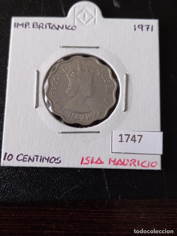 Monedas antiguas de &Aacute;frica: Mauricio 10 centavos 1971 - Foto 1