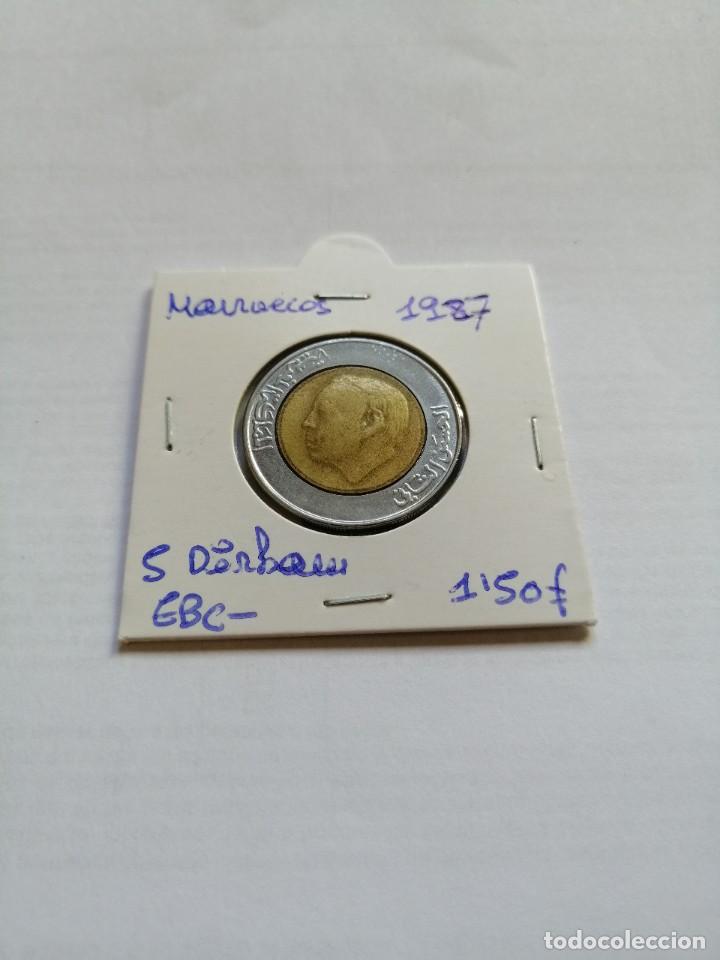 Monedas antiguas de &Aacute;frica: Marruecos 5 Dirhams 1987 - Foto 1