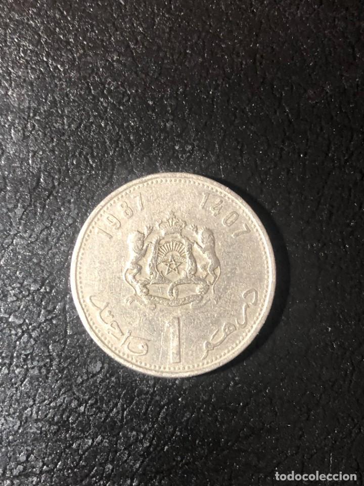 Monedas antiguas de &Aacute;frica: MARRUECOS 1 DIRHAM 1987 - Foto 2