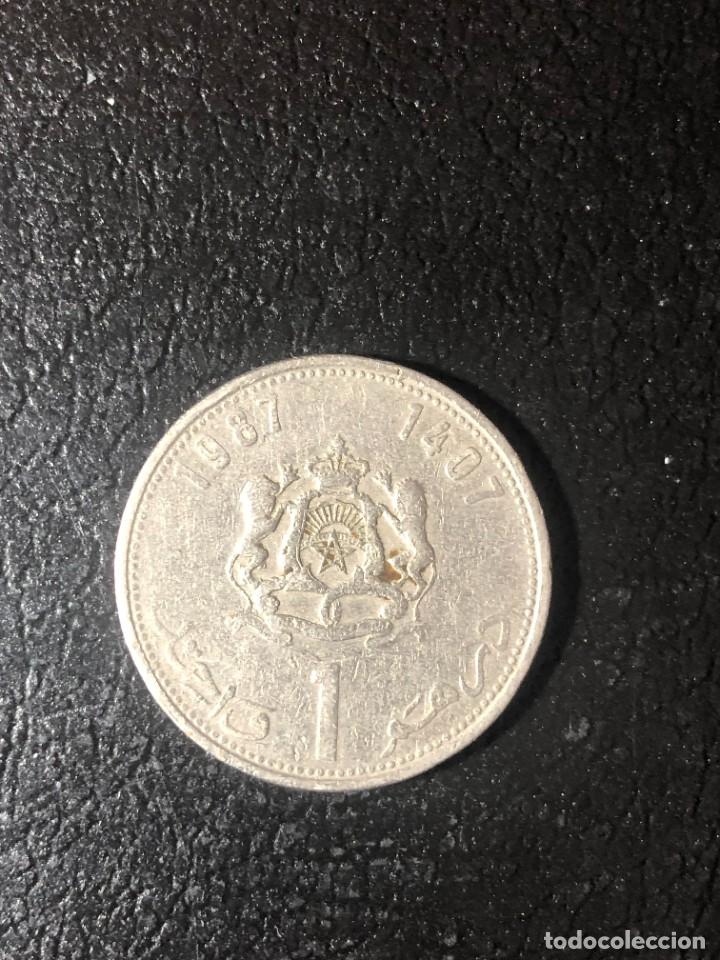 Monedas antiguas de &Aacute;frica: MARRUECOS 1 DIRHAM 1987 - Foto 2