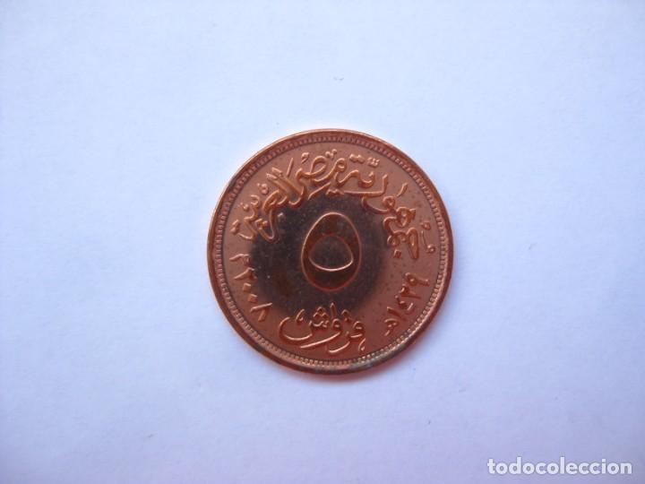 Monedas antiguas de &Aacute;frica: MONEDA EGIPTO 5 PIASTRAS 2008 - Foto 2