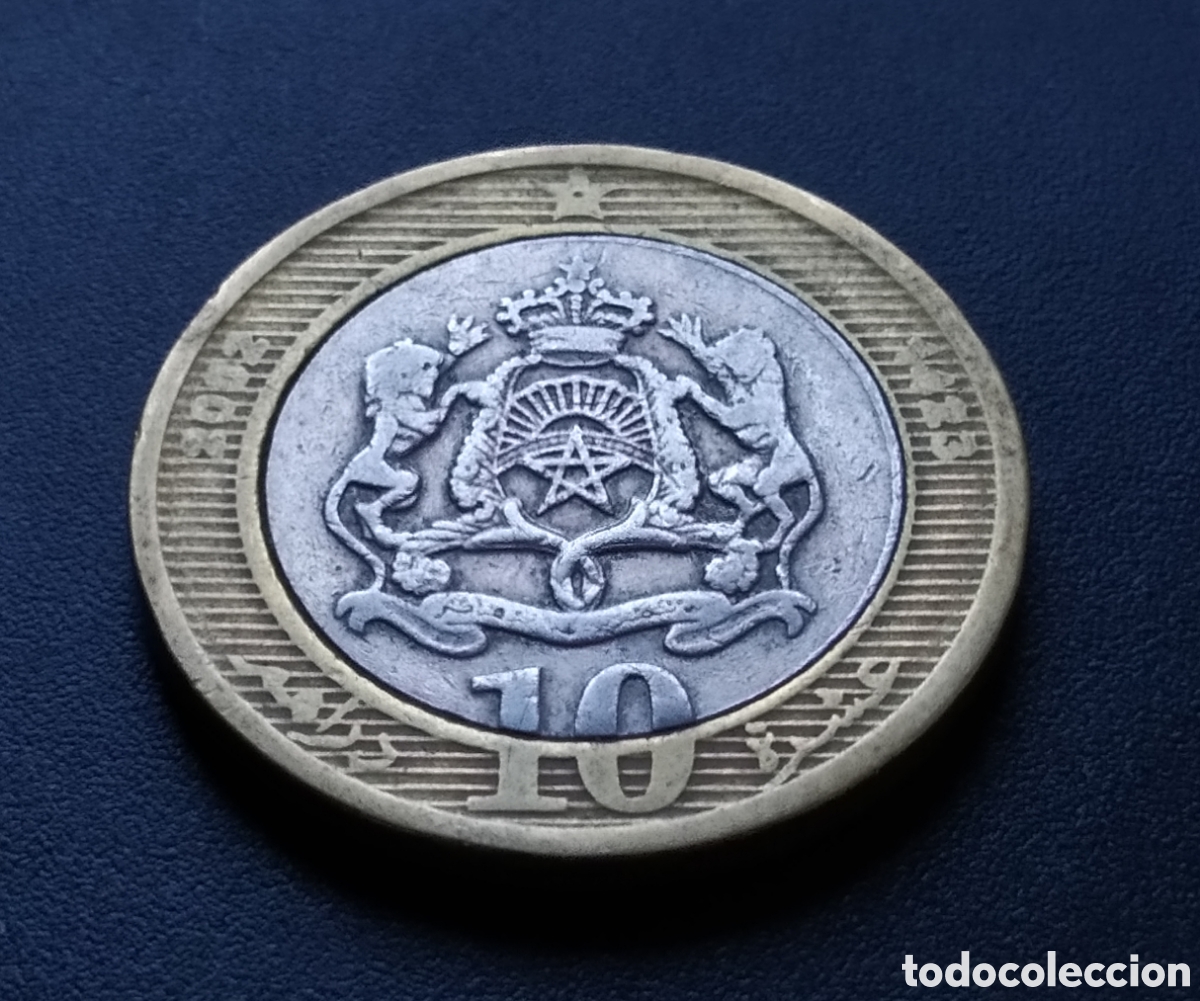 Monedas antiguas de &Aacute;frica: MONEDA - MARRUECOS 10 DIRHAMS 2002 - Foto 3