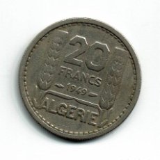 Monedas antiguas de África: ARGELIA 20 FRANCOS 1949 - COLONIA FRANCESA. Lote 365130006