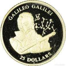Monedas antiguas de África: [#1065144] MONEDA, LIBERIA, GALILEO GALILEI, 25 DOLLARS, 2001, AMERICAN MINT, FDC, ORO. Lote 366104251