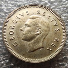 Monedas antiguas de África: SUDAFRICA 3 PENCE 1952 D JORGE VI PESO: 1,42 GRAMOS PLATA KM 26 SC. Lote 366248046