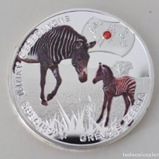 Monedas antiguas de África: 1000 KWACHA DE PLATA ZAMBIA 2014 CEBRA DE GREVY