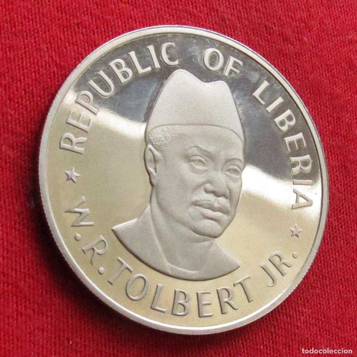 Monedas antiguas de &Aacute;frica: Liberia 1 $ 1977 - Foto 2