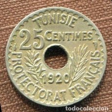 Monedas antiguas de África: TUNEZ - 25 CENTIMOS 1920 - PROTECTORADO FRANCES