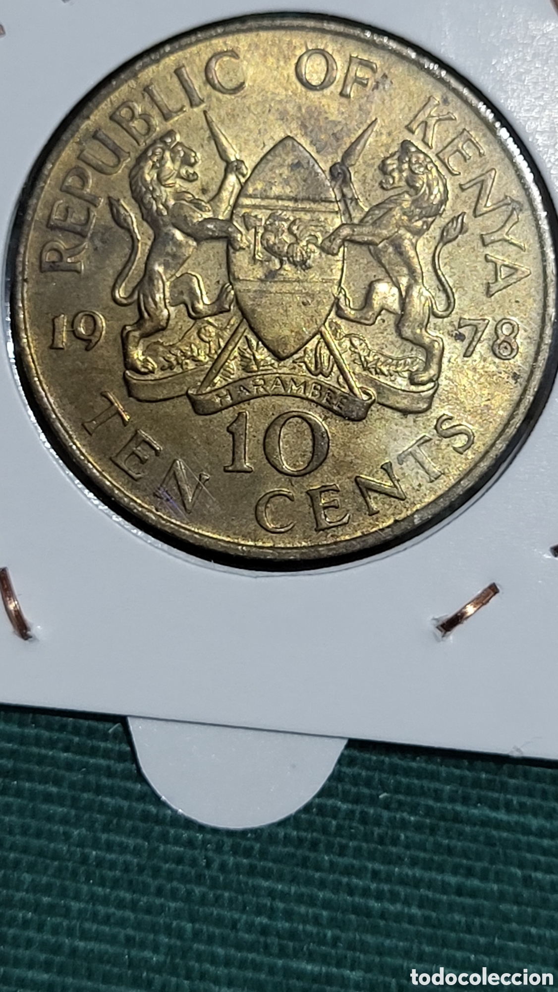 Monedas antiguas de &Aacute;frica: Moneda 10 centimos 1978 Kenya - Foto 2