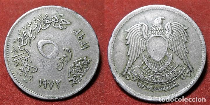 Monedas antiguas de &Aacute;frica: MONEDA DE EGIPTO 5 PIASTRAS - Foto 1