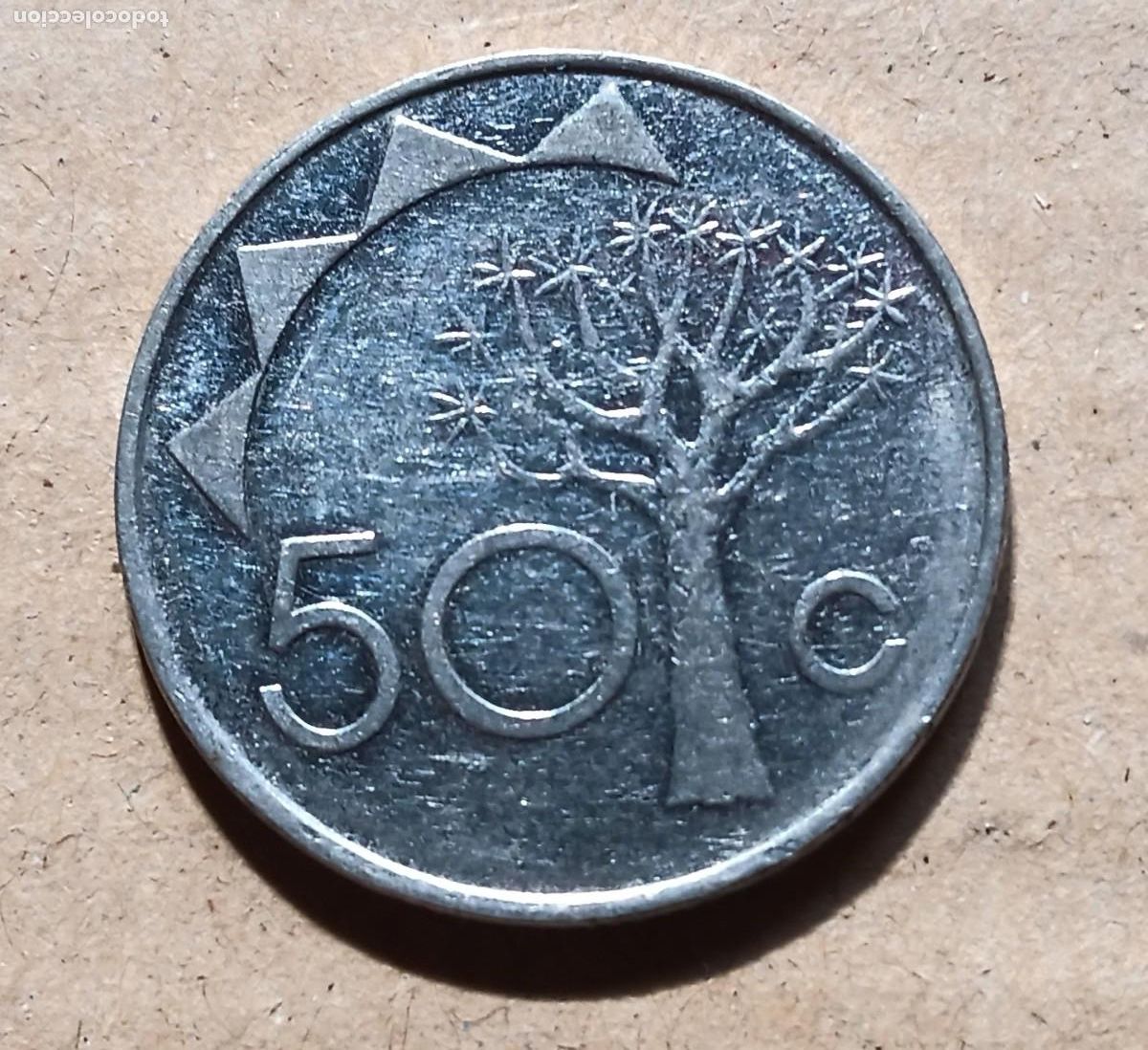 Monedas antiguas de &Aacute;frica: NAMIBIA - 50 CENTS 1993 MBC - Foto 2