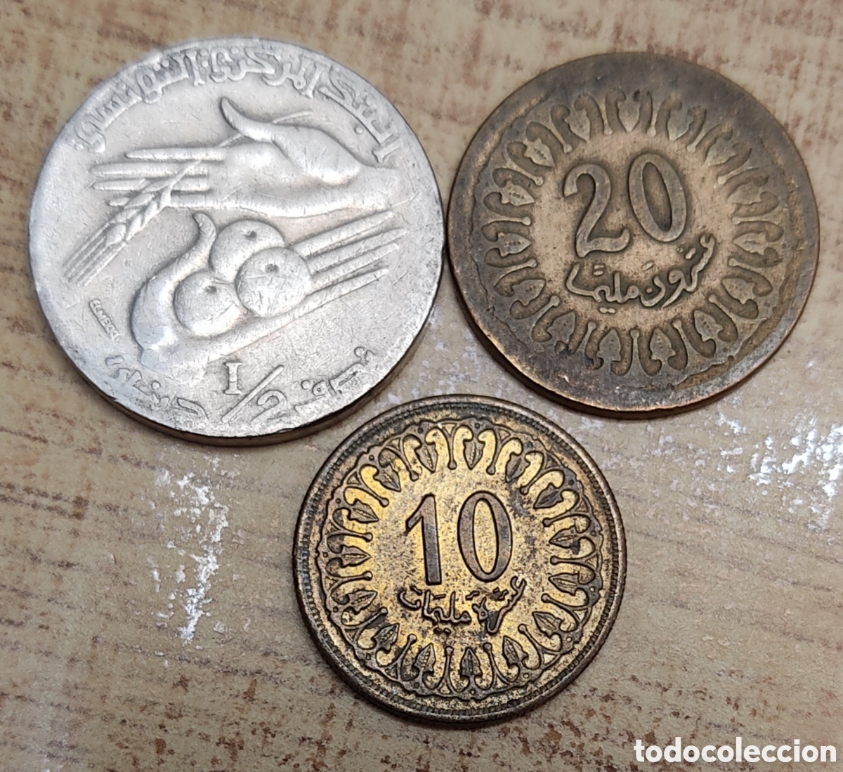 Monedas antiguas de &Aacute;frica: Lote 3 monedas T&uacute;nez - Foto 2