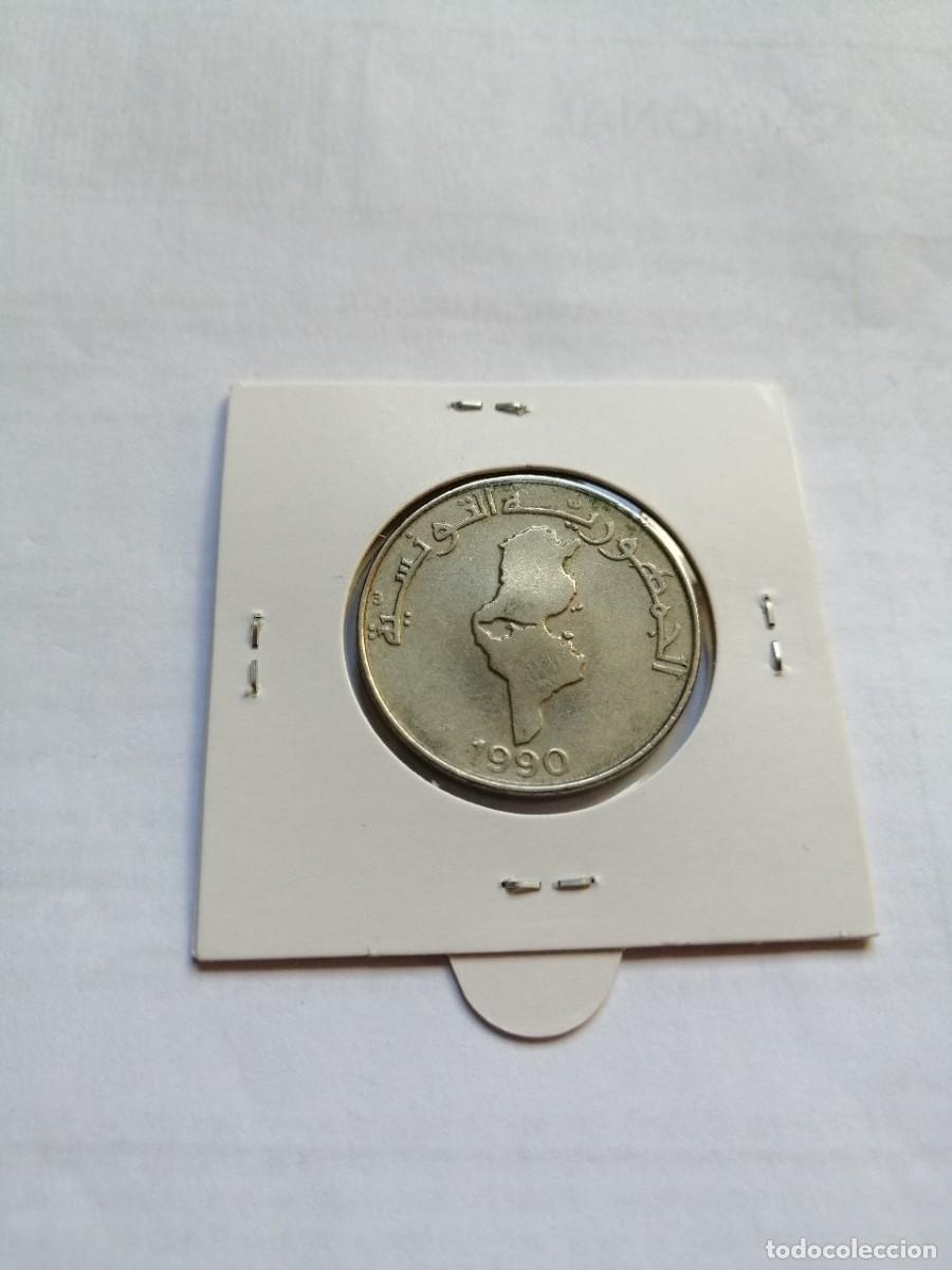 Monedas antiguas de &Aacute;frica: T&uacute;nez 1 Dinar 1990 - Foto 2