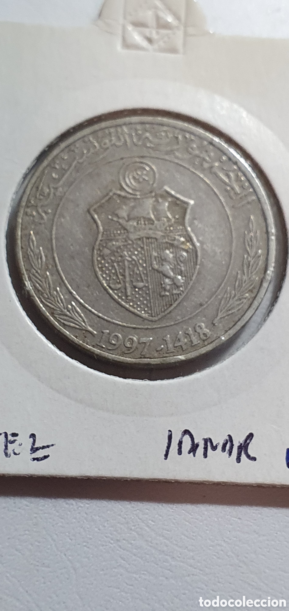 Monedas antiguas de &Aacute;frica: Tunez 1 d. 1997 - Foto 2