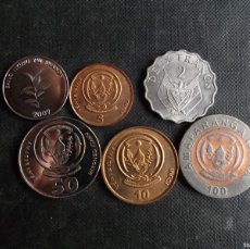 Monedas antiguas de África: CONJUNTO DE 6 MONEDAS DE RWANDA AÑOS 70 A 2000 DIFICILES