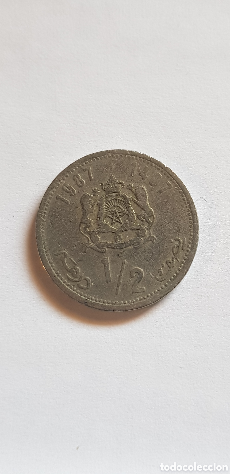 Monedas antiguas de &Aacute;frica: 1/2 Dirham 1987 marruecos - Foto 1