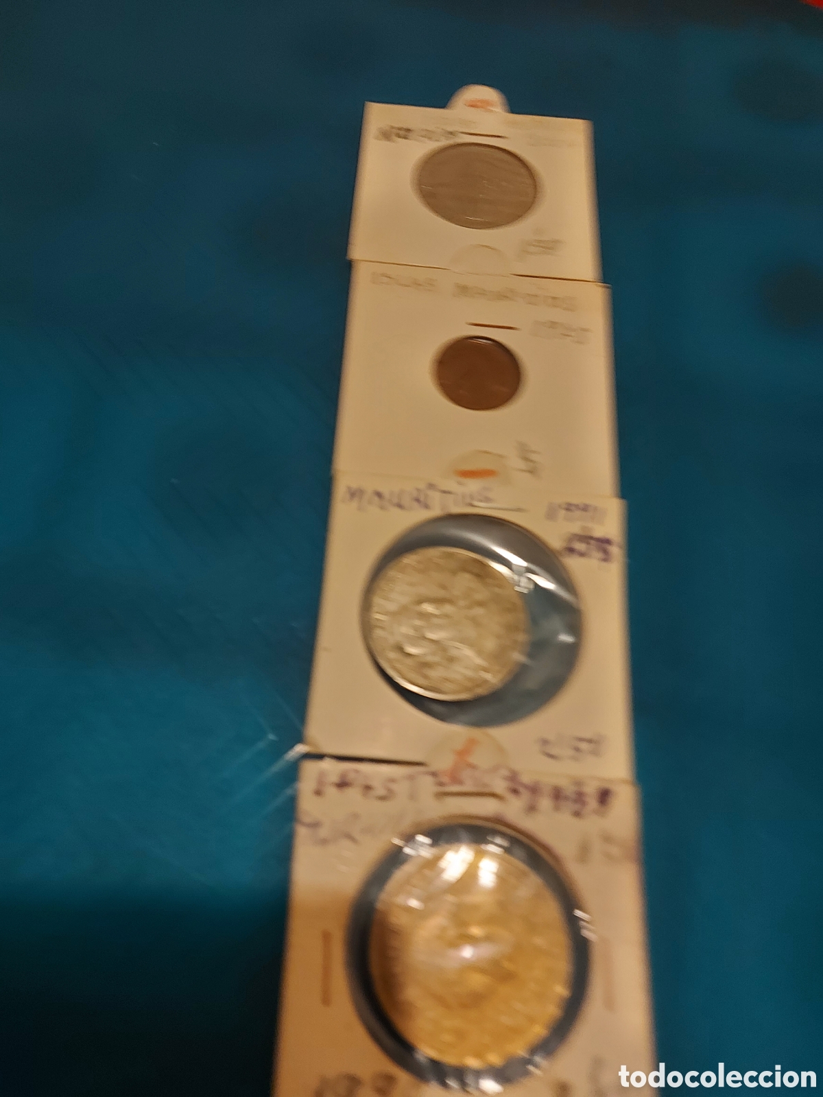 Monedas antiguas de &Aacute;frica: 3slas Mauritiusy 1mas - Foto 1