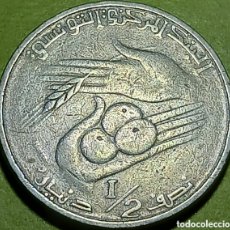 Monedas antiguas de África: TUNEZ ½ DINAR 1976. Lote 397213559