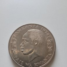 Monedas antiguas de África: MONEDA TANZANIA RINOCERONTE 50 SHILINGI 1974 - 35 GR. PLATA 500 - KM 8 - SC