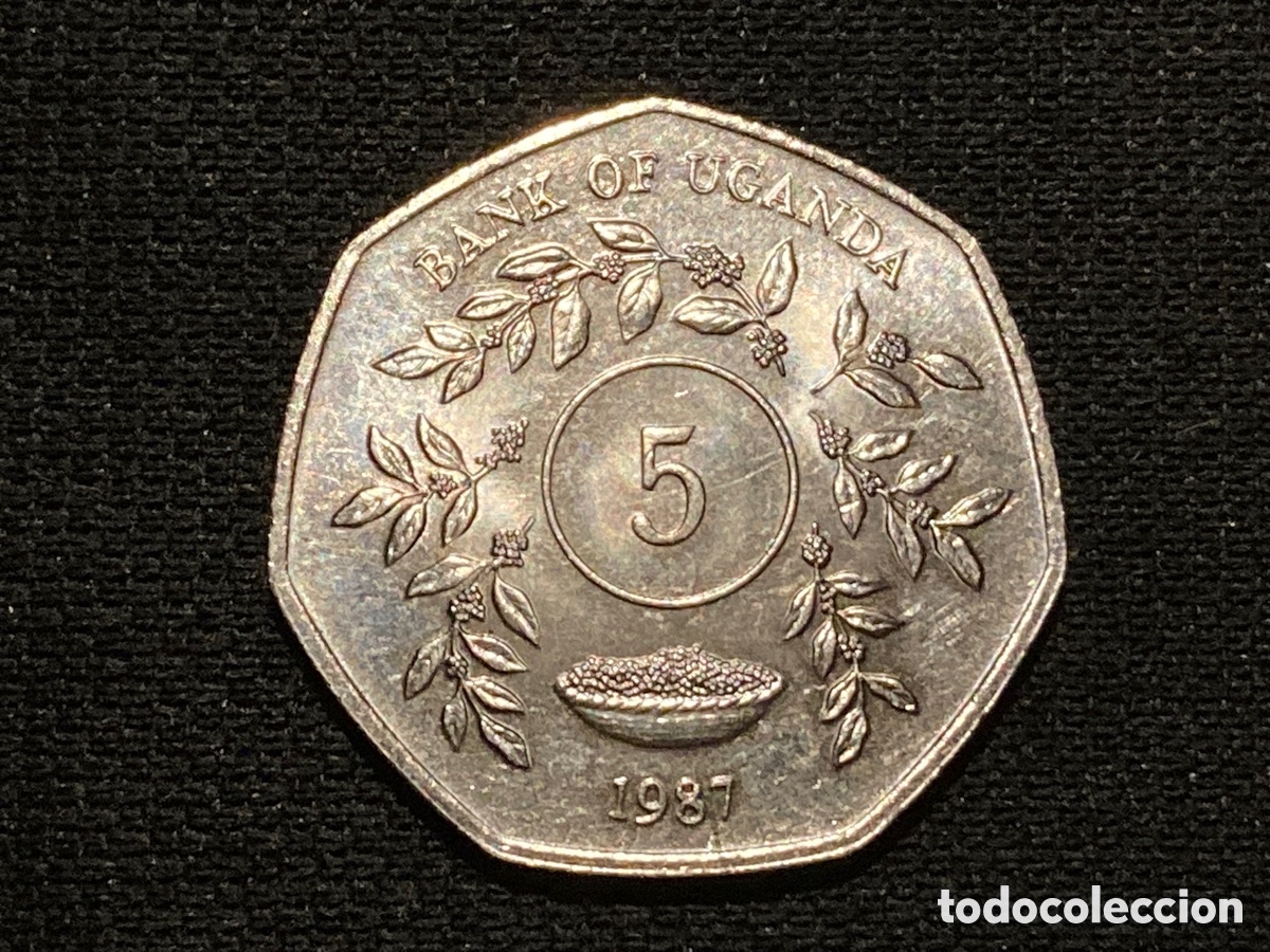 Monedas antiguas de &Aacute;frica: 5 shillings 1987 Uganda - Foto 1