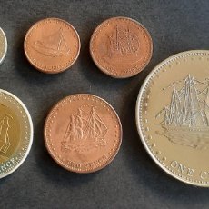 Monedas antiguas de África: 76 - TRISTAN DA CUNHA SET 0.5, 1, 5, 20, 25 PENCE ; 1 CORONA 2008 BARCOS UNC. Lote 402492989