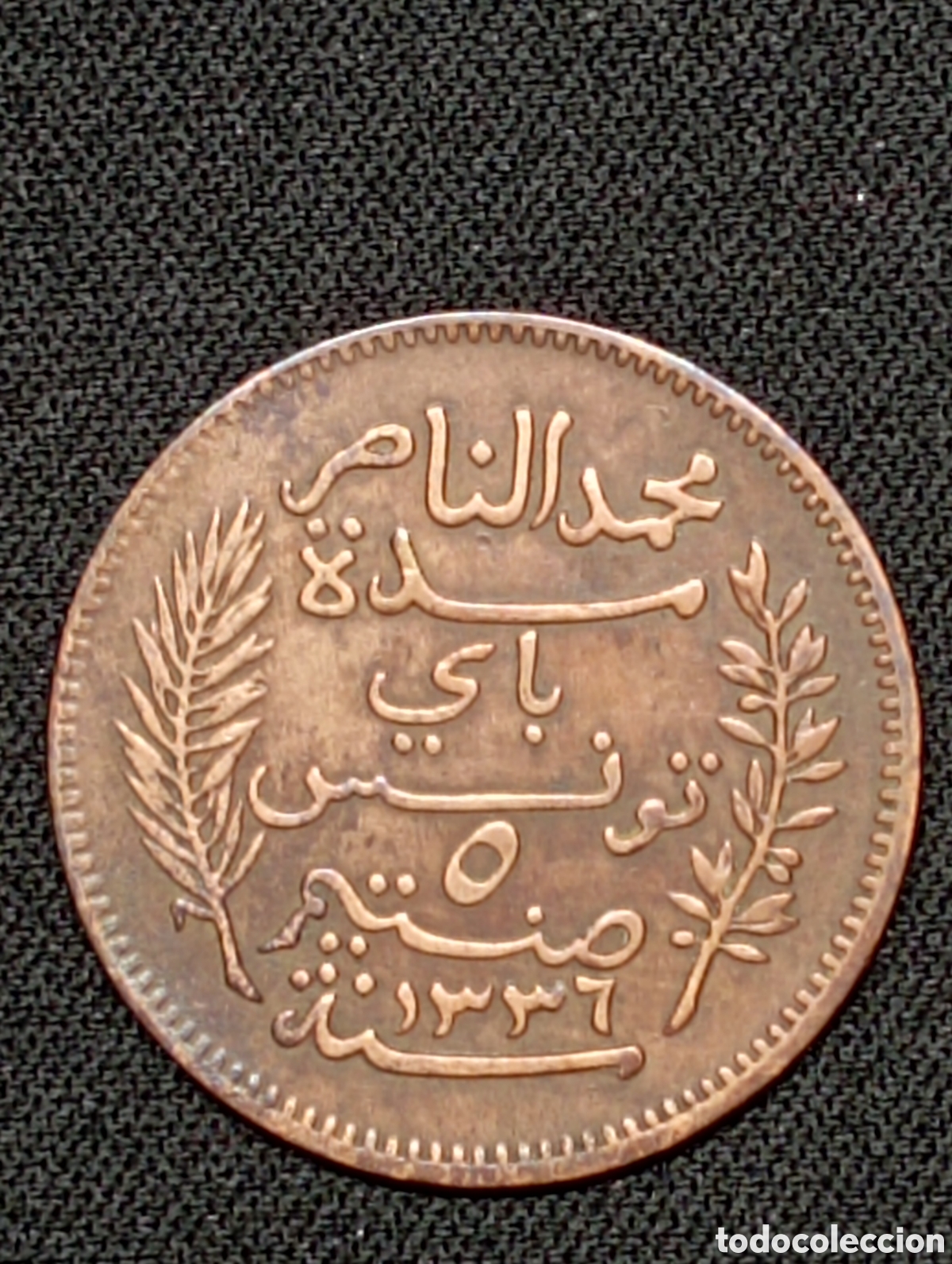 Monedas antiguas de &Aacute;frica: 5 C&eacute;ntimos de 1917 - Tunez - Foto 4