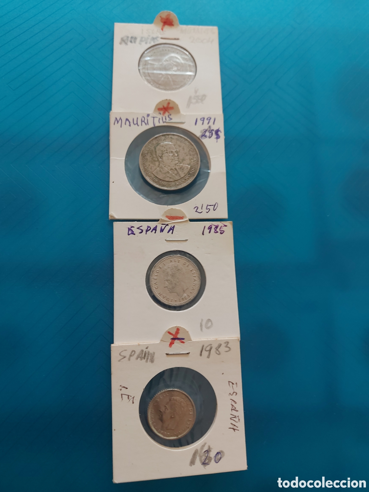 Monedas antiguas de &Aacute;frica: 2Mauritius 2Espa&ntilde;a - Foto 2