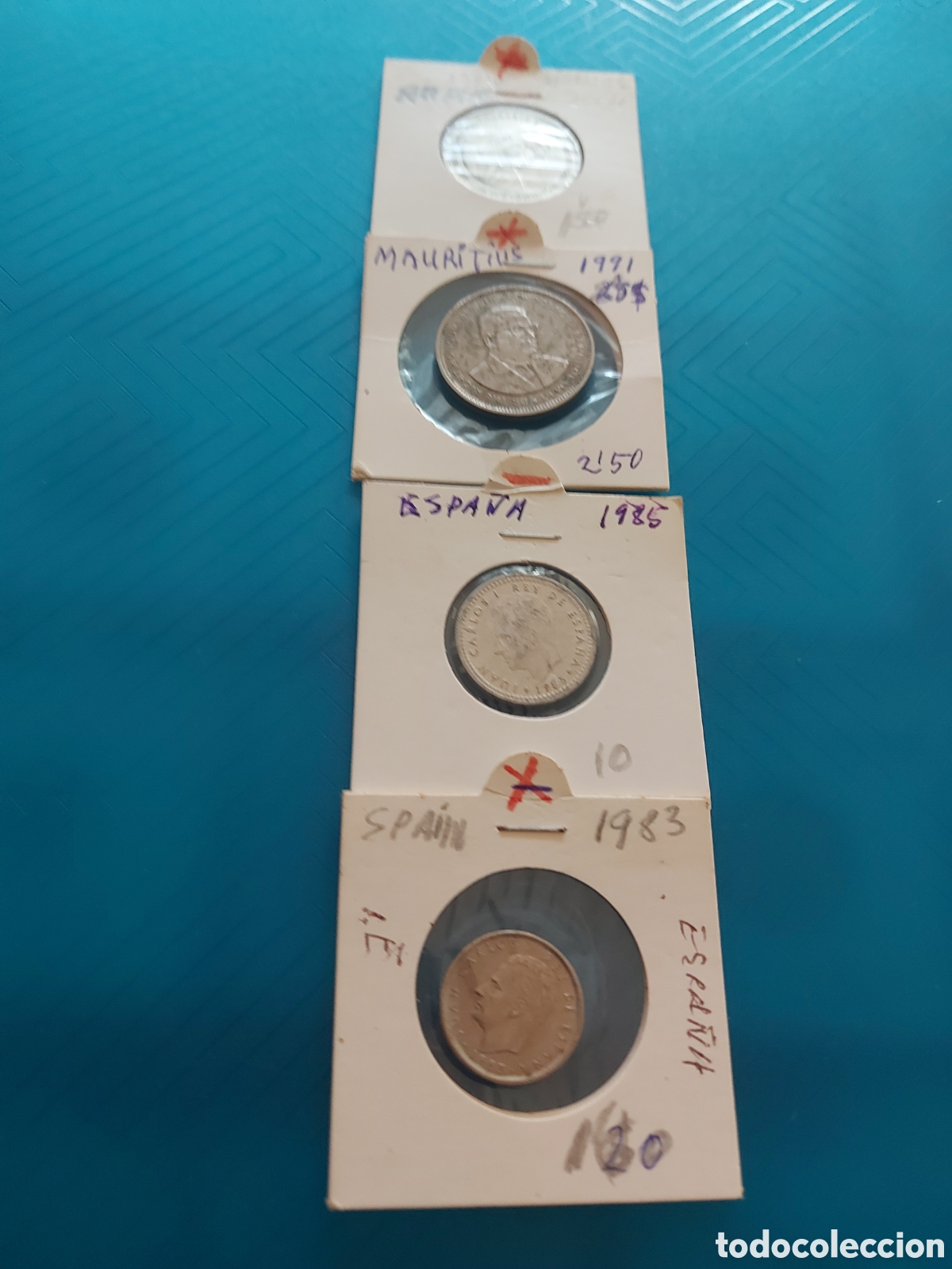 Monedas antiguas de &Aacute;frica: 2Mauritius 2Espa&ntilde;a - Foto 1
