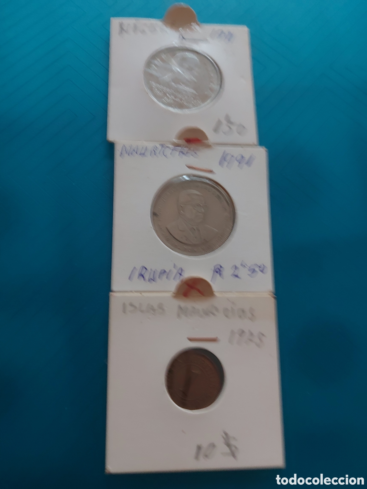 Monedas antiguas de &Aacute;frica: 2Mauritiusislas Nigeria1 - Foto 1