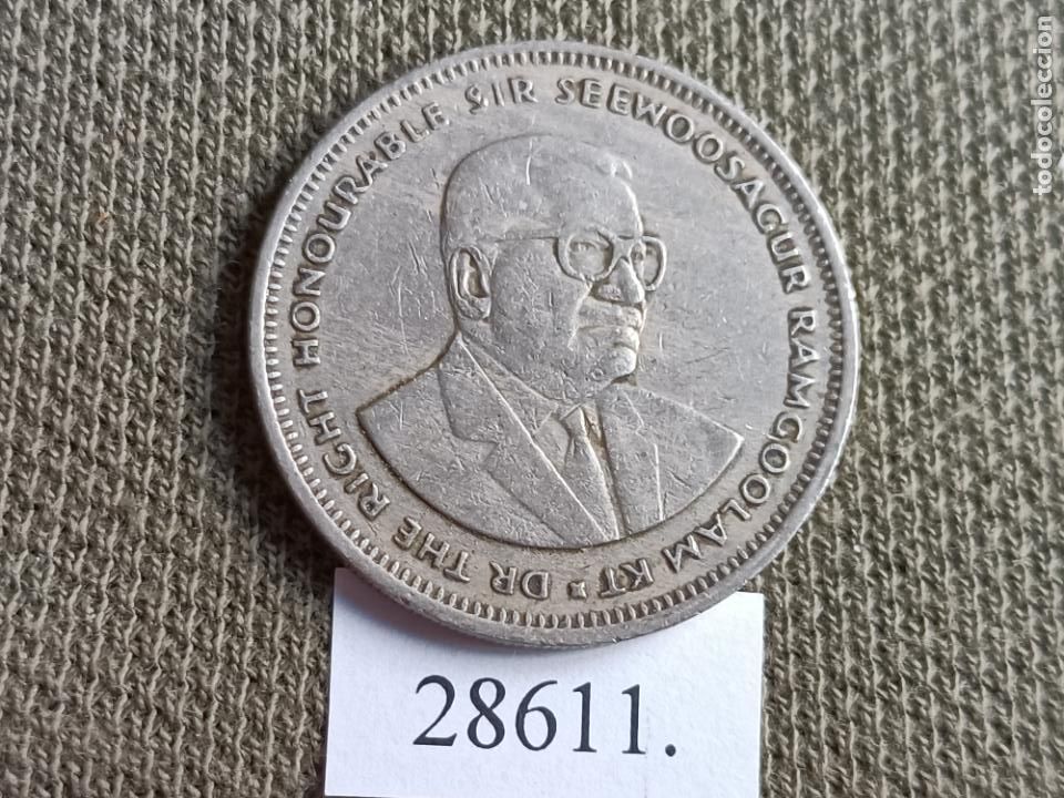 Monedas antiguas de &Aacute;frica: Mauricio 1 rupia 1987 - Foto 2