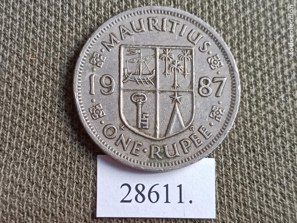 Monedas antiguas de &Aacute;frica: Mauricio 1 rupia 1987 - Foto 1