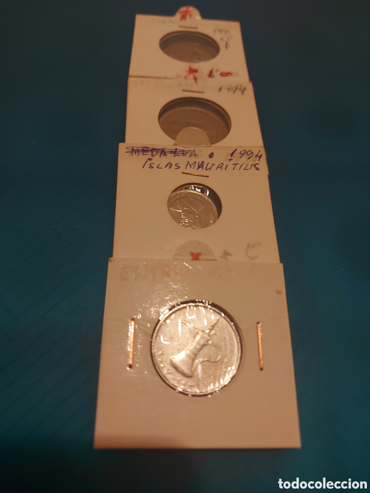 Monedas antiguas de &Aacute;frica: 3IslasMauritius1ArabiaS - Foto 1