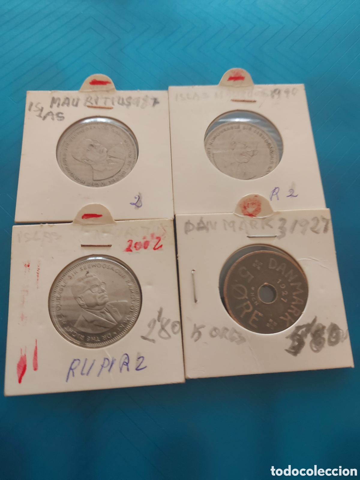 Monedas antiguas de &Aacute;frica: 3 IslasMauritius1Danmark - Foto 1