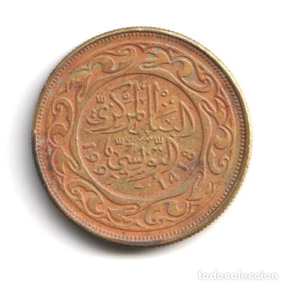 Monedas antiguas de &Aacute;frica: T&uacute;nez moneda de 10 millimes - Foto 2