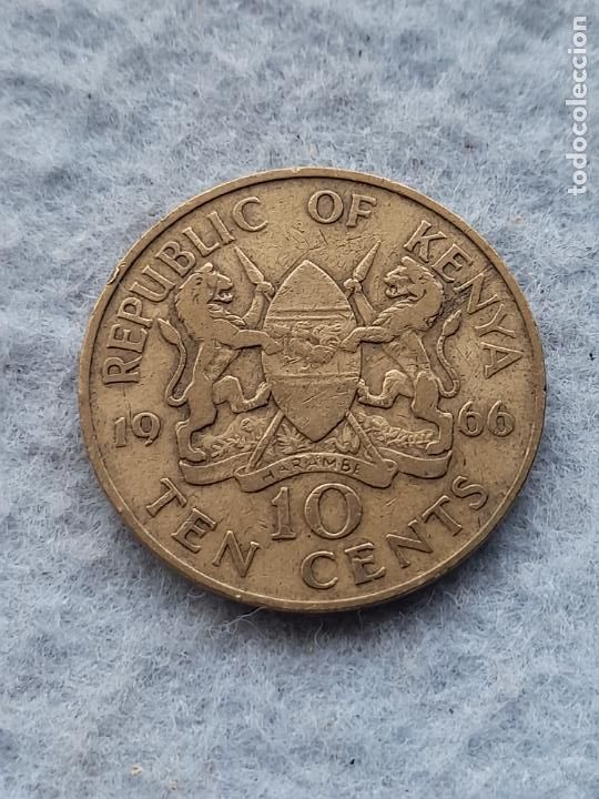 Monedas antiguas de &Aacute;frica: Kenya. 10 C&eacute;ntimos. A&ntilde;o 1966. - Foto 1
