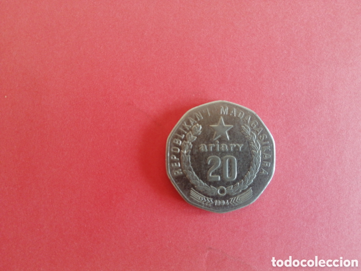 Monedas antiguas de &Aacute;frica: 20 ariary de Madagascar 1994 - Foto 2