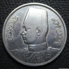 Monedas antiguas de África: EGIPTO 10 PIASTRAS 1939 (1358) REY FAROUK I - REF. 2 -PLATA-