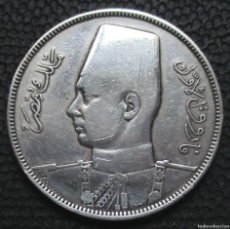 Monedas antiguas de África: EGIPTO 10 PIASTRAS 1937 (1356) REY FAROUK I -PLATA-