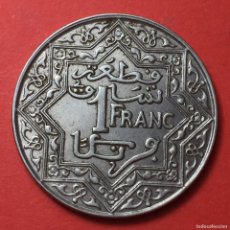 Monedas antiguas de África: MONEDA MAROC MARRUECOS 1 FRANCO FRANC 1921 ESTRELLA EMPIRE CHERIFIEN