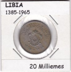 Monedas antiguas de África: MONEDA. LIBIA. 20 MILLIEMES, 1385 - 1965. KM#9