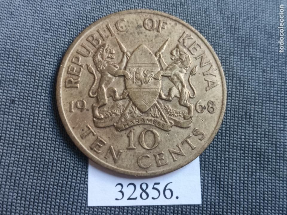 Monedas antiguas de &Aacute;frica: Kenia 10 c&eacute;ntimos 1968 - Foto 2