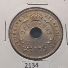 Monedas antiguas de África: ÁFRICA OCCIDENTAL BRITÁNICA 1 PENIQUE 1946